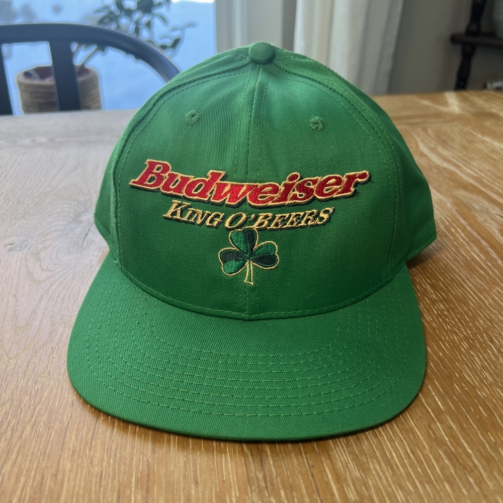 VTG Budweiser King O'Beers Irish Adjustable Snapback Baseball Hat Cap St Patrick